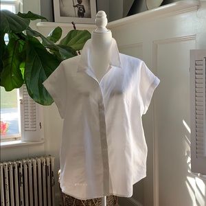 Linen/cotton blend shirt sleeve summer top